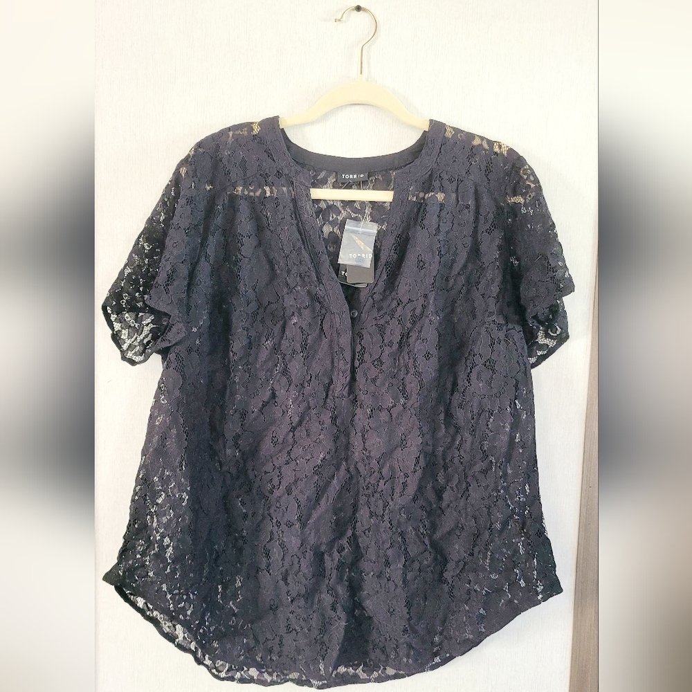 Torrid Black Lace Top